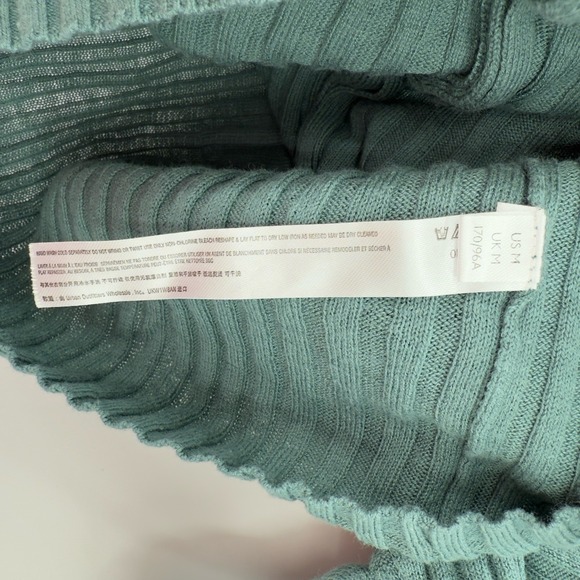 Free People Little Cutie Turquoise Button Down Crop Top Ribbed Size Medium - Picture 5 of 7